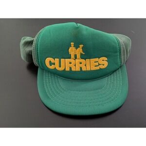 Curries Trucker Hat‎ Green Yellow OSFM YoungAn Vintage